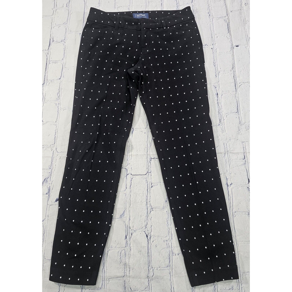 Old Navy WOMENS SIZE 2 Pixie Pants Black White Diamond Crop Capri Mid Rise